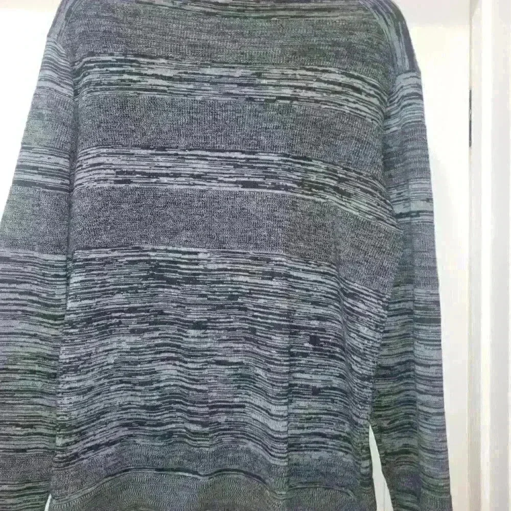 Alfani Men's Full Zip Cardigan Sweater Black and Gray with Pockets Size XL